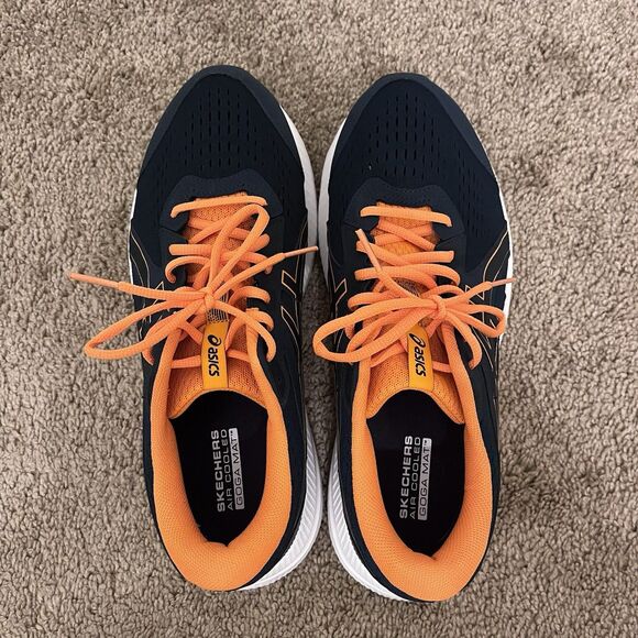 ASICS Gel-Contend 8 Men’s US 10½ Running Shoes Navy / Orange Lightly Used - Picture 2 of 8